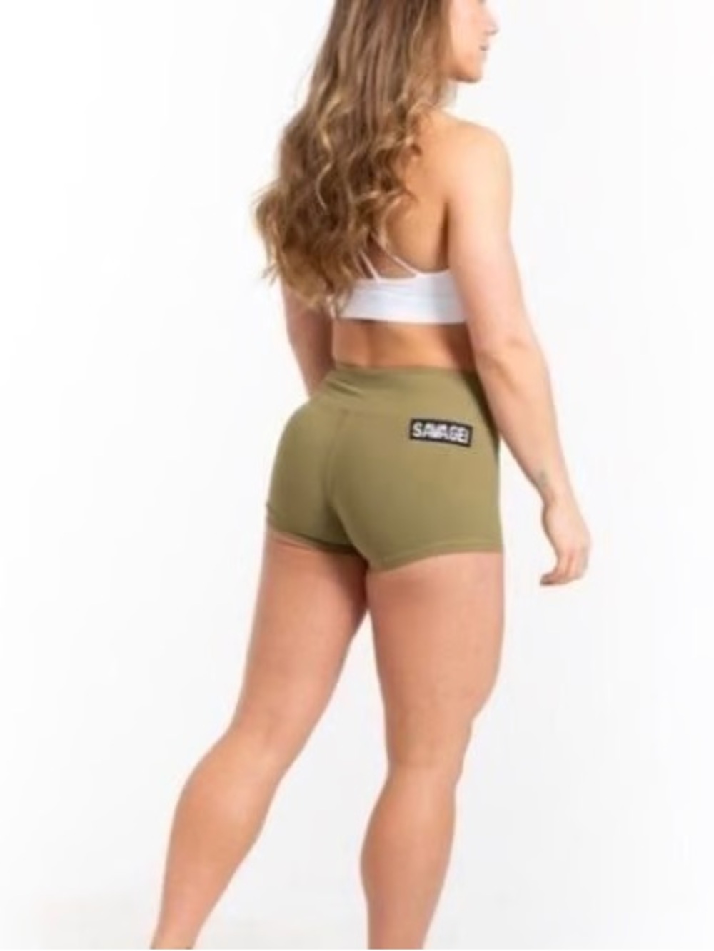 Savage Barbell Booty Shorts Green Medium GUC